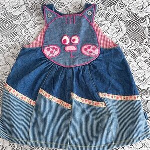 Oilily Boutique Kitty Cat Jumper Dress Infant Baby Girl Euro 68 US 9 Months